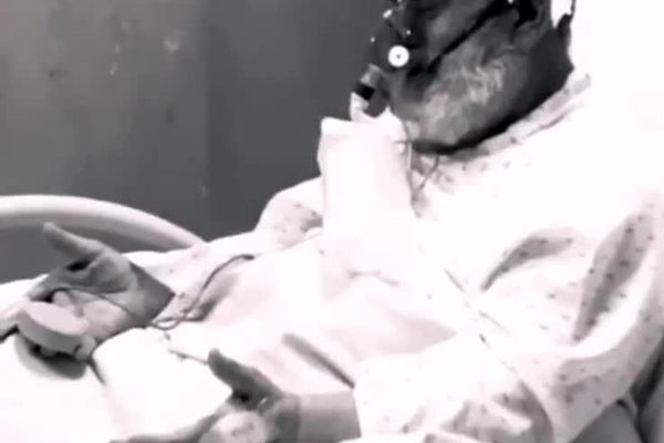 فیلم:  لحظاتی از راز و نیاز خالصانه شیخ حسین انصاریان در بیمارستان