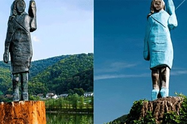 مجسمه ملانیا ترامپ جایگزین شد