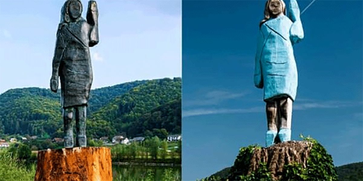 مجسمه ملانیا ترامپ جایگزین شد