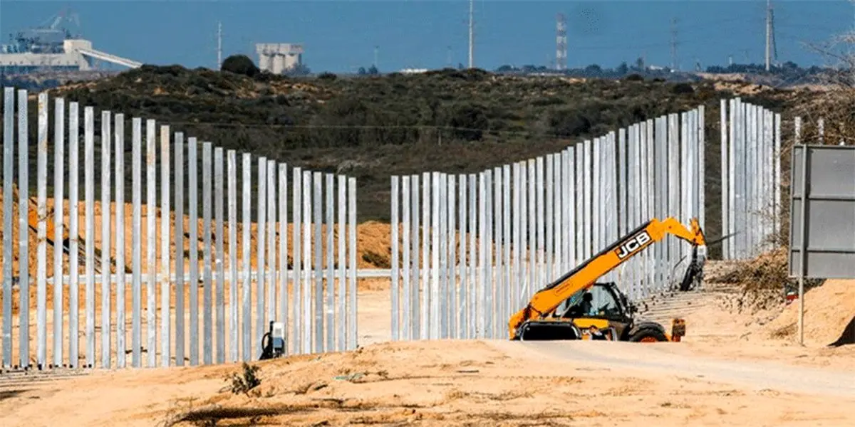 عکس: تکمیل تقریبی دیوار زیرزمینی صهیونیستی در مرز غزه