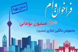 ثبت نام وام 800 میلیون تومانی بدون بهره برای مالکین تجاری در سراسر کشور (محدود)