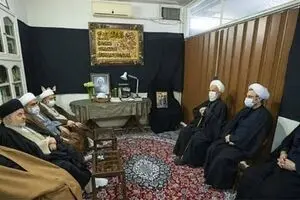 حضور نماینده تام‌الاختیار آیت‌الله سیستانی در منزل مصباح‌یزدی