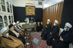 حضور نماینده تام‌الاختیار آیت‌الله سیستانی در منزل مصباح‌یزدی