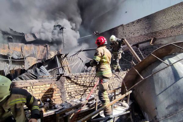 حادثه آتش‌سوزی در شهرک صنعتی شمس‌آباد
