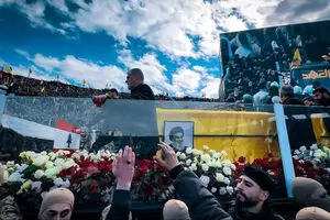 مراسم تشییع دو دبیر کل شهید حزب الله برگزار شد