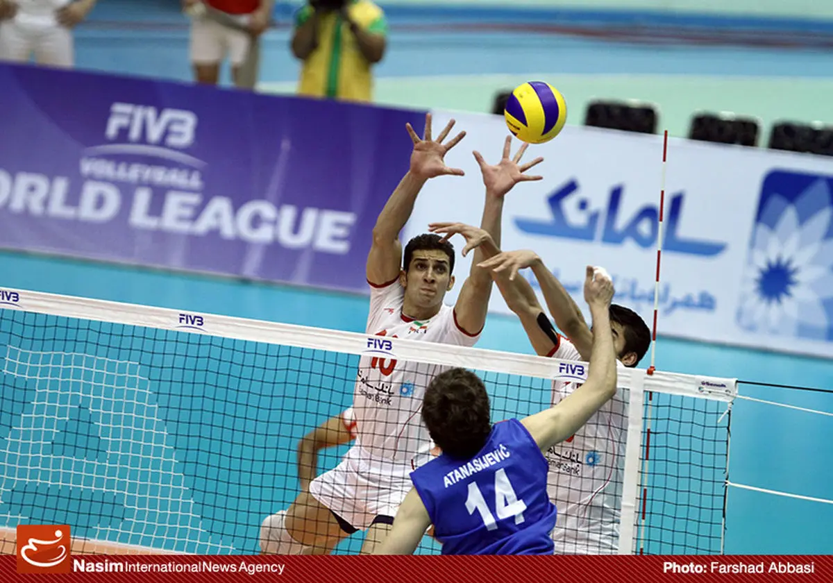 تمرین مشترک تیم ملی والیبال ایران و صربستان برگزار شد