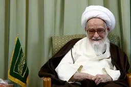 آیت‌الله صافی گلپایگانی از ضریح امامین عسکریین(ع) بازدید کرد