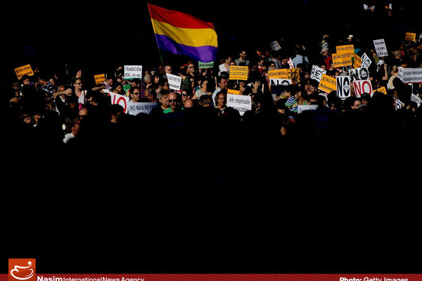 گزارش تصویری:: تظاهرات ضدسلطنتی در اسپانیا