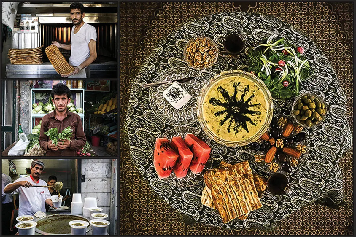 گزارش تصویری:: سفره ساده افطار