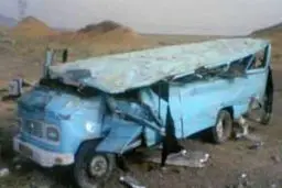 واژگونی مینی بوس ۲ کشته و ۱۰ مصدوم برجا گذاشت