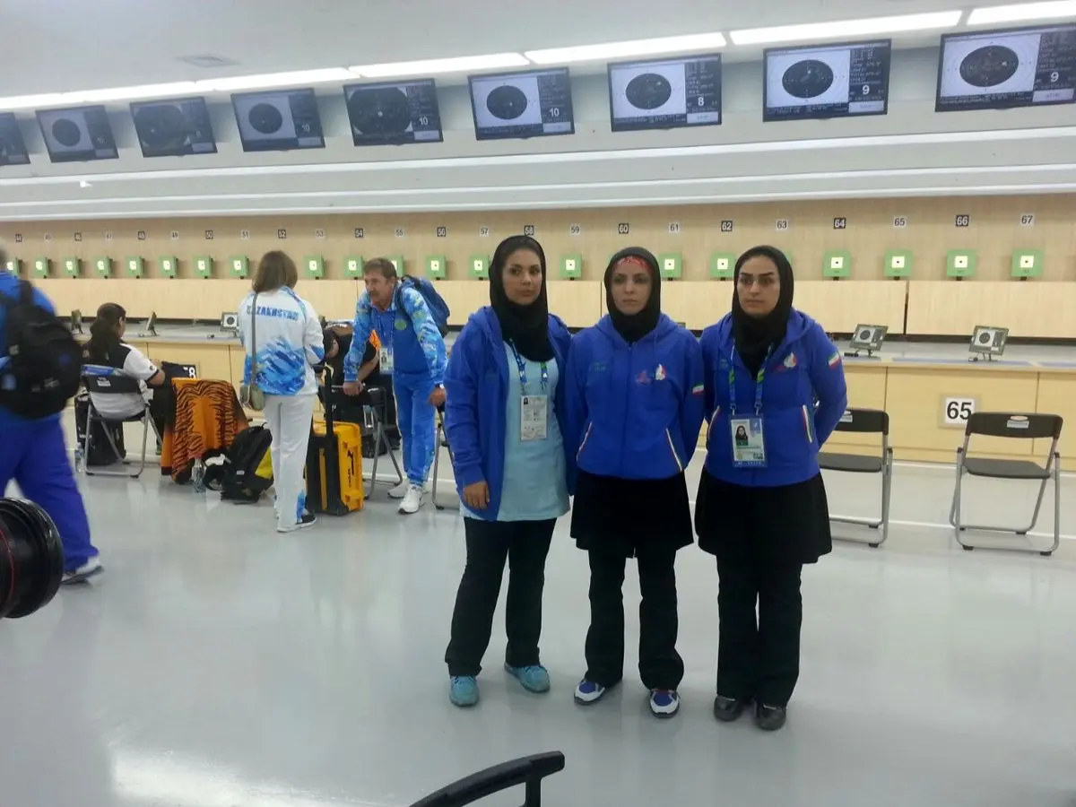 سه بانوی تیرانداز ایرانی به کار خود در بخش تپانچه ۱۰ متر بادی بازی‌های آسیایی پایان دادند