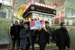 پیکر شهید جاویدالاثر عباس سلمان‌پور در شهر 