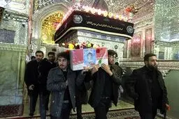 پیکر شهید جاویدالاثر عباس سلمان‌پور در شهر 