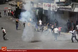 نظامیان صهیونیست با تظاهرکنندگان فلسطینی در قدس اشغالی درگیر شدند