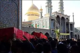 پیکر دو تن از شهدای مدافع حرم حضرت زینب(س) در قم تشییع شد