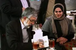 غلامعلی حدادعادل و همسرش به تماشای 