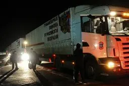 منابع رسانه‌ای روس: کاروان کمک انسان‌دوستانه روسیه به مرز اوکراین رسید