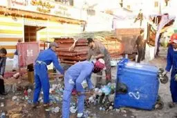 مسئولین شهری کربلا زیباسازی خیابان 