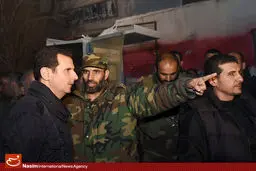 گزارش تصویری:: بازدید بشار اسد از نظامیان سوری در منطقه 