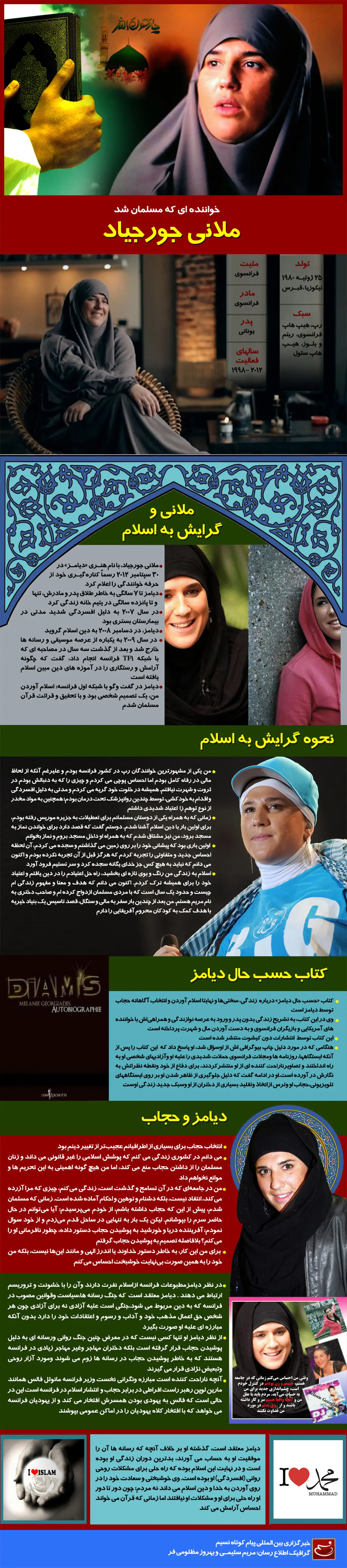 گرافیک اطلاع‌رسان:: زن خواننده‌ای که مسلمان شد