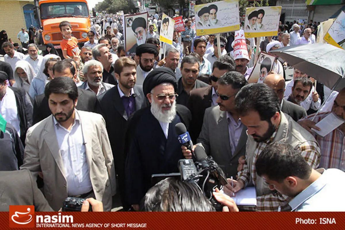 "ضربه متقابل ملت"- آیت‌الله هاشمی شاهرودی در راهپیمایی ۲۲ بهمن حضور یافت