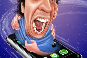 کاریکاتور:: اسیر فضای مجازی