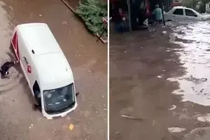 سیل در خیابان‌های آنکارا+فیلم