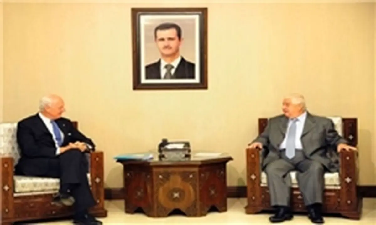 "ولید المعلم" و "دی میستورا" در دمشق با یکدیگر دیدار کردند