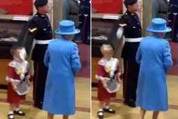 فیلم: پاداش اهدای گل به ملکه انگلیس