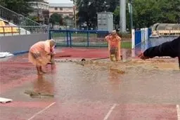 باران مانع تمرین تیم ملی دو و میدانی شد