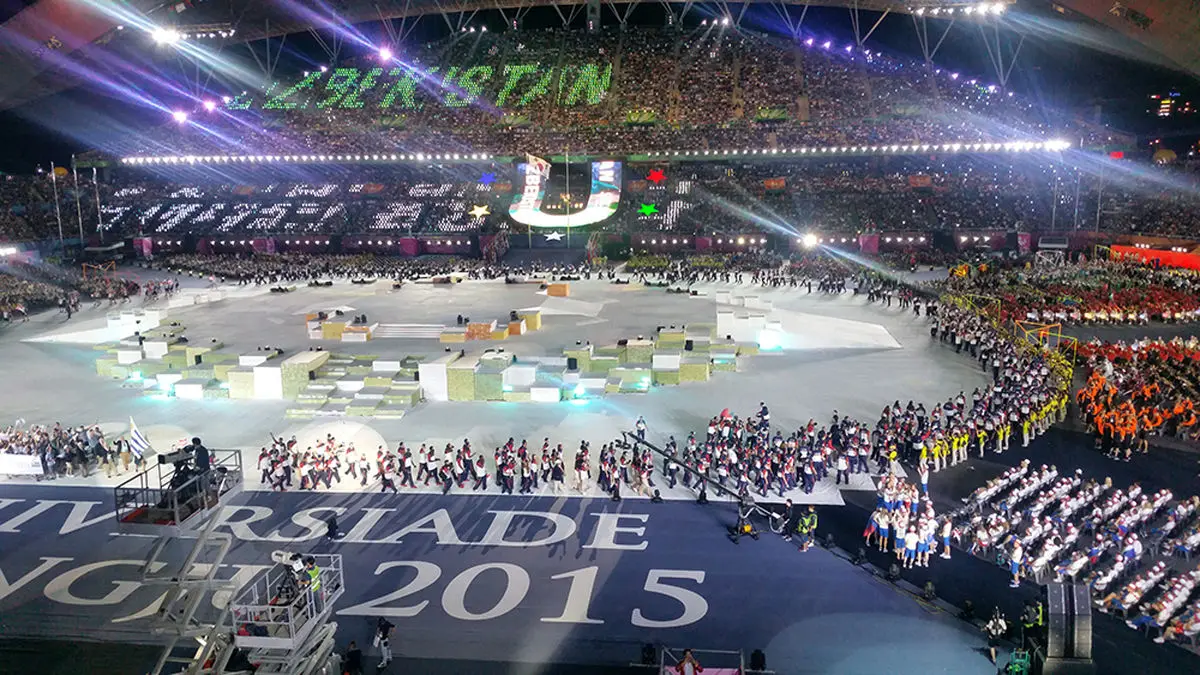 فیلم:: روشن شدن مشعل بیست و هشتمین دوره یونیورسیاد جهانی