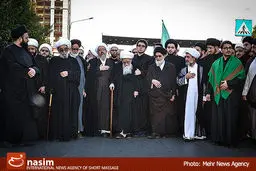 آیت‌الله صافی گلپایگانی پای پیاده به حرم مطهر رضوی مشرف شد