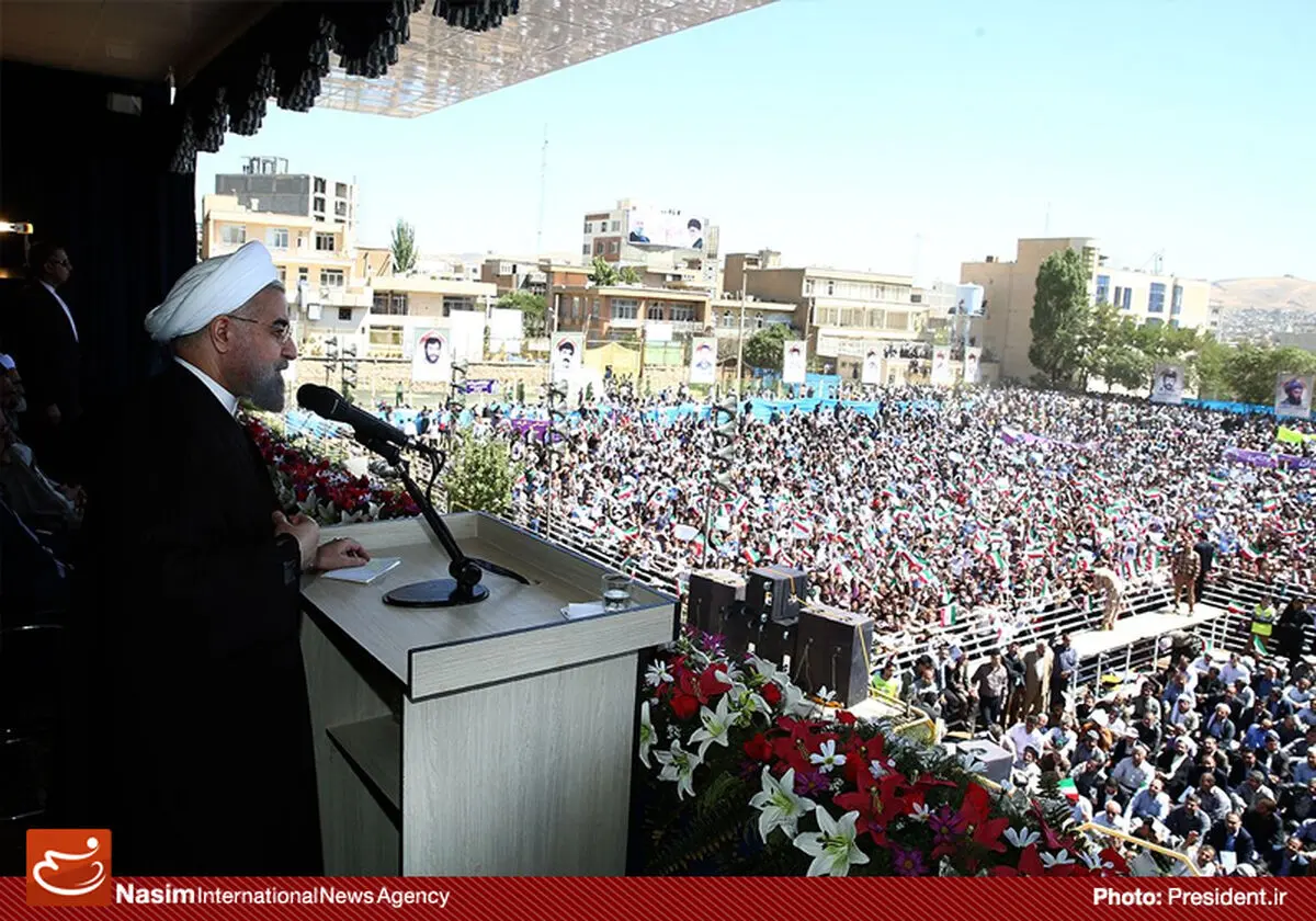 فیلم:: شش نکته سخنرانی روحانی در سنندج؛ از تحریم تا سیل