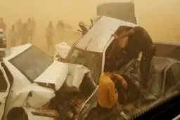 تصادف مرگبار سه خودرو در اتوبان قم