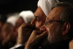 حضور لاریجانی در مراسم عزاداری‌ بیوت آیات‌ نوری‌همدانی، علوی‌گرگانی و فاضل‌لنکرانی