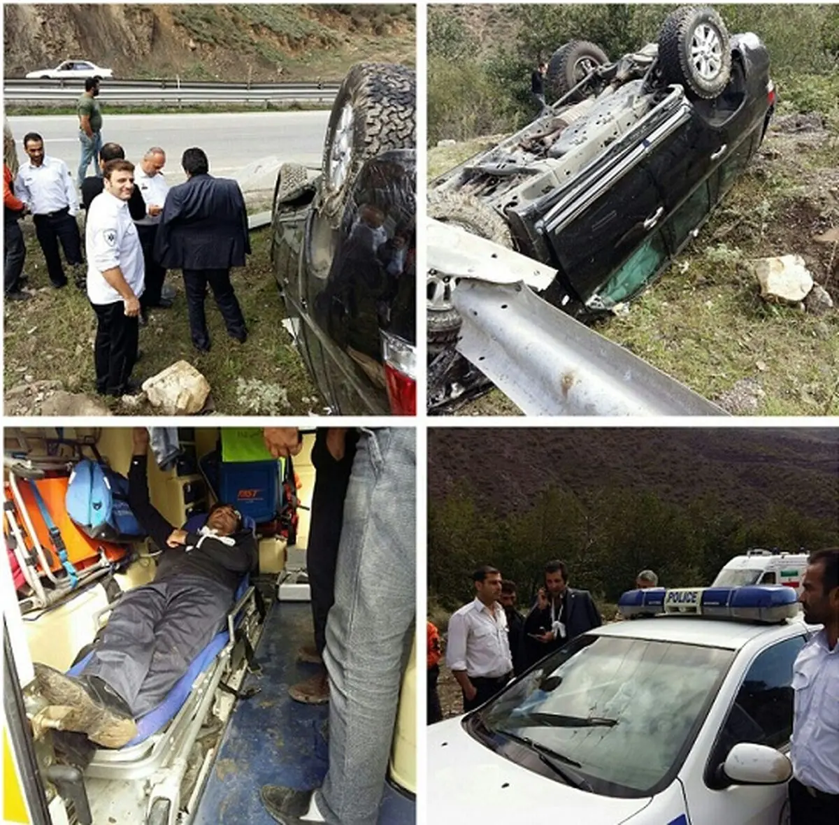 حسام نواب صفوی از تصادف رانندگی جان سالم بدر برد