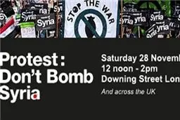 فراخوان مخالفان جنگ در انگلیس در اعتراض به طرح کامرون برای حمله به سوریه
