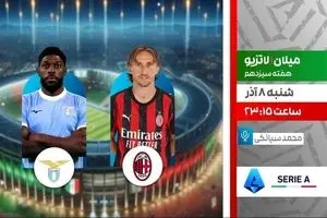 پخش زنده فوتبال میلان و لاتزیو امشب از شبکه ورزش