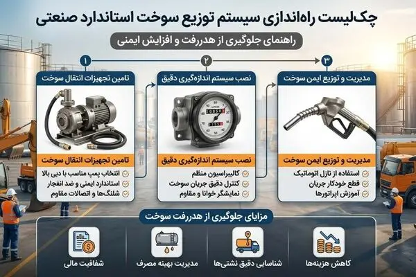 چک‌لیست راه‌اندازی سیستم توزیع سوخت استاندارد در صنایع