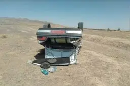 واژگونی خودروی حامل خبرنگاران شهرستان فردوس