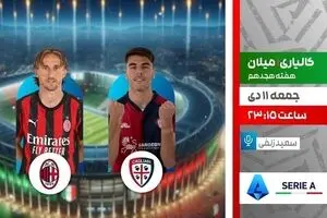 پخش زنده بازی فوتبال کالیاری و آث میلان از شبکه ورزش