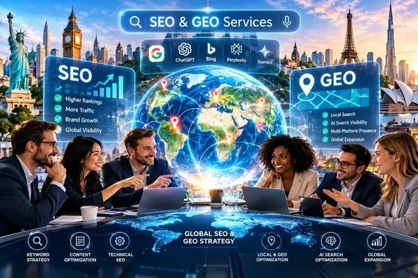 خدمات سئو و GEO از نگاه شرکت‌های سئو در جهان