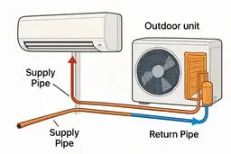 تشخیص لوله رفت و برگشت در کولر گازی؛ گام‌به‌گام تا سرویس اصولی 