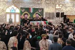 پیکر ‌شهید موسوی در حرم عبدالعظیم آرام گرفت