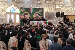 پیکر ‌شهید موسوی در حرم عبدالعظیم آرام گرفت