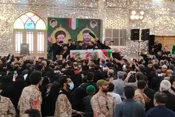 پیکر ‌شهید موسوی در حرم عبدالعظیم آرام گرفت
