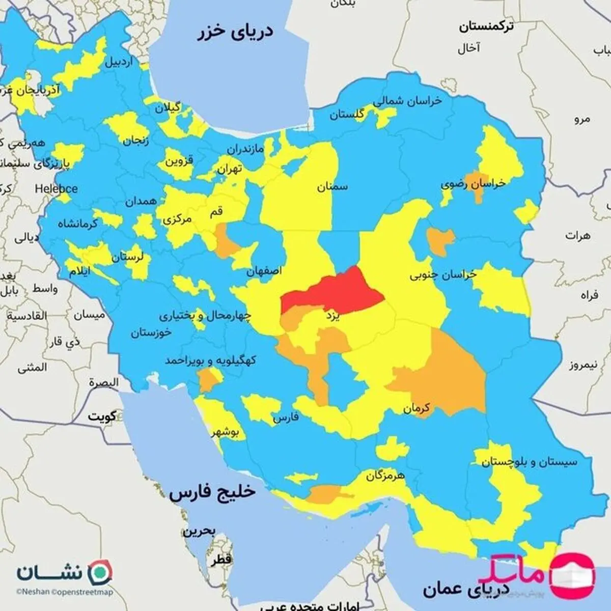 بازگشت رنگ قرمز به نقشه‌ی ایران