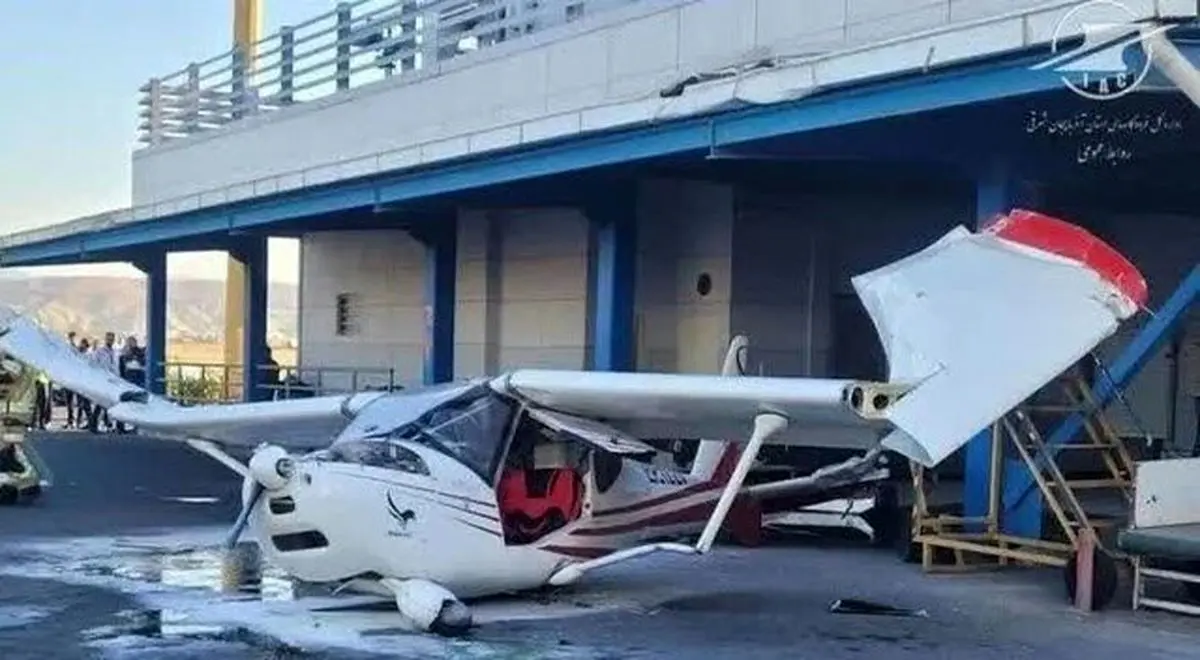 خروج هواپیمای آموزشی از باند فرودگاه تبریز | خلبان سالم نجات یافت+عکس