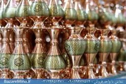 میناکاری تهران و خاتم کاری همراه با ظروف فیروزه کوبی در فروشگاه بازار مینا